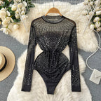 Sculpted Glow Geometric Bodysuit - Piña Colada