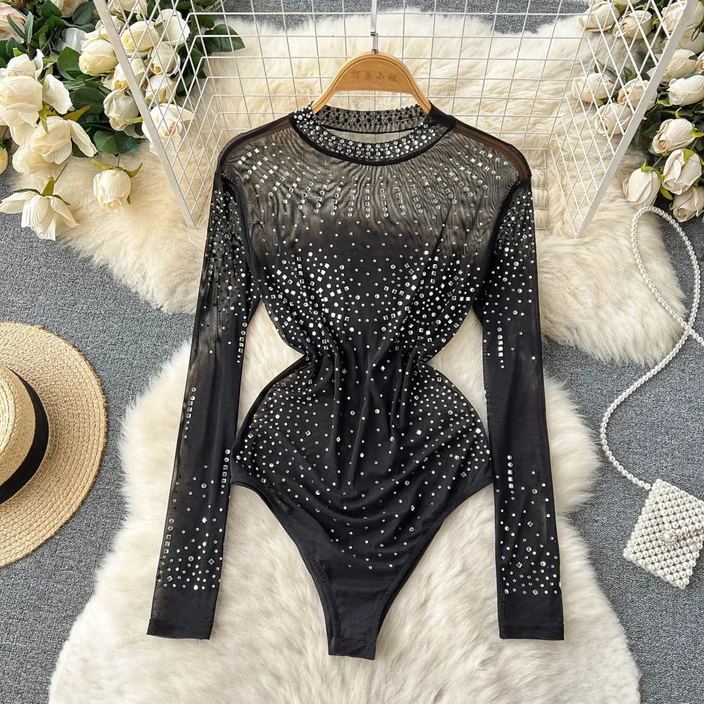 Sculpted Glow Geometric Bodysuit - Piña Colada