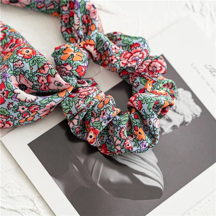 Print Bow Satin Long Ribbon - Piña Colada