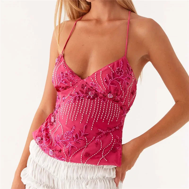 Ruffle Print Tank Top – Bold Streetwear Summer Style - Piña Colada