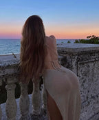 Knitted Cover Up Beach Dress Sexy - Piña Colada