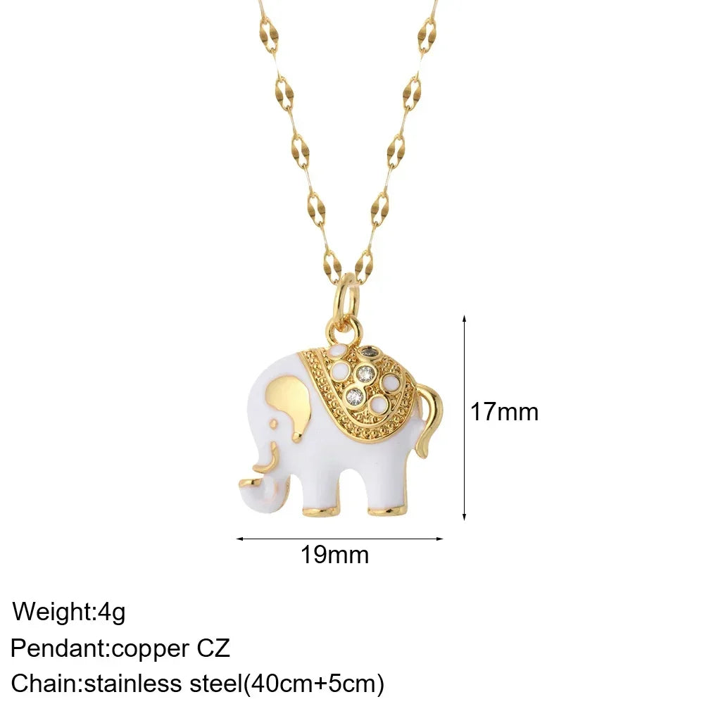 Gold Pendant Long Stainless Steel Chains - Piña Colada