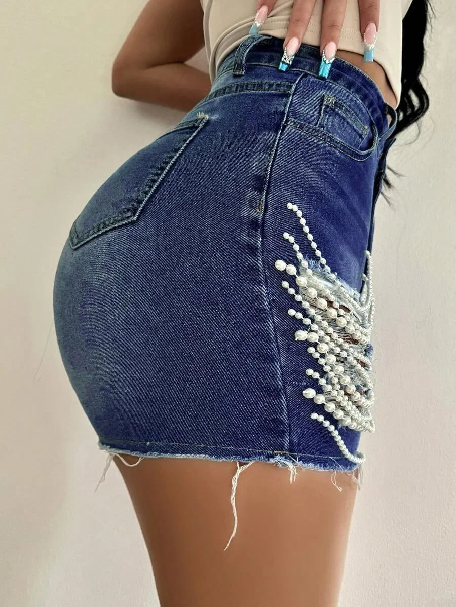 Mid-Waist Knit Casual Shorts - Piña Colada