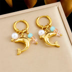 316L Stainless Steel Shell Earrings - Piña Colada