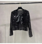 Sequins Jacket Bow Top - Piña Colada