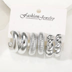 12pcs/Set Classic Twist C Shape Earrings - Piña Colada