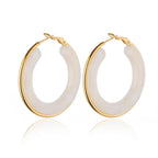 Trendy Acrylic Hoop Earrings - Piña Colada