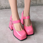High Heels Pumps Mary Jane Shoes - Piña Colada