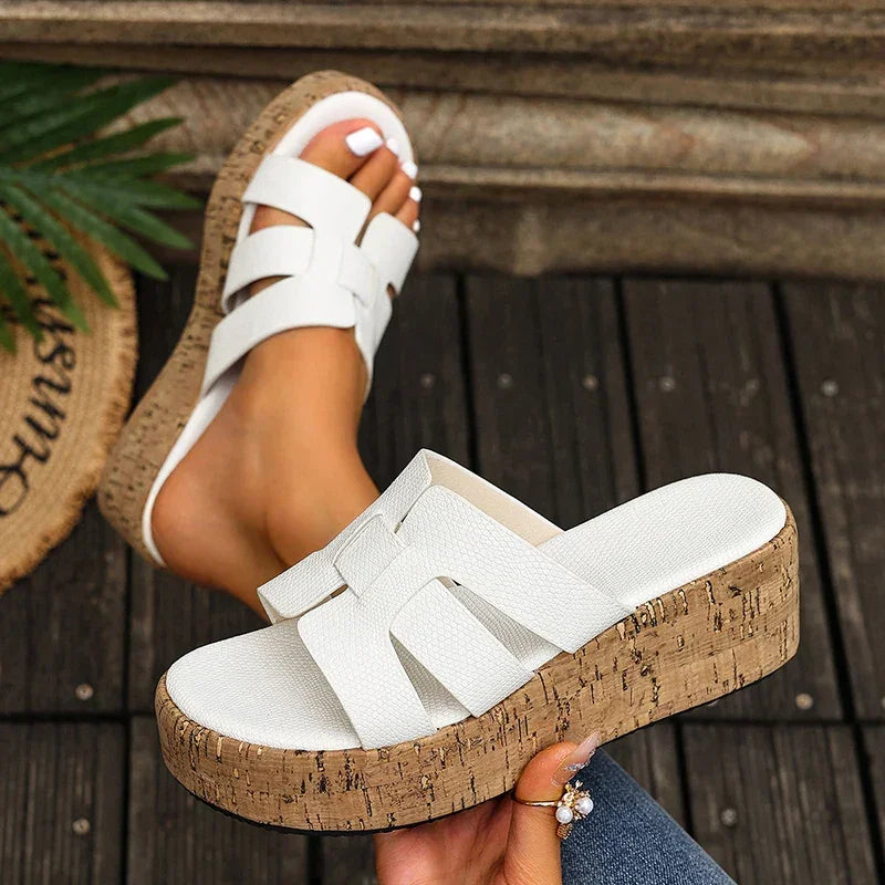 Chunky Wedge Platform Sandals – Summer Comfort Style - Piña Colada
