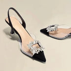 Crystal Transparent Heels - Piña Colada