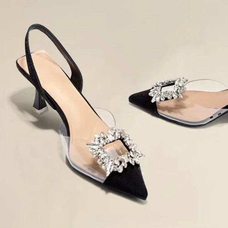 Crystal Transparent Heels - Piña Colada