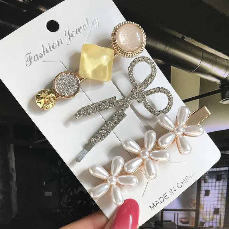 3/4pcs Set Pearl Hair Clip - Piña Colada