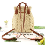 Women Straw Backpack Handmade - Piña Colada