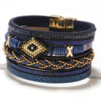 Handwoven Leather Bracelet - Piña Colada