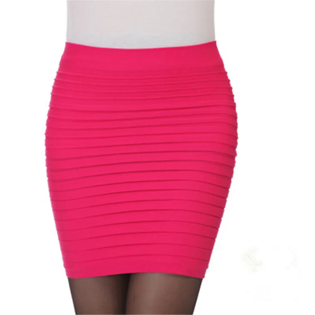 Summer Women High Waist Elastic Pleated Skirt - Piña Colada