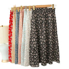 Floral Half Skirt Women's High Waist - Piña Colada