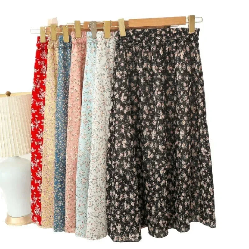 Floral Half Skirt Women's High Waist - Piña Colada