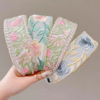 Embroidered Flower Headband - Piña Colada