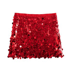 High Waist Sequined Mini Skirt - Piña Colada