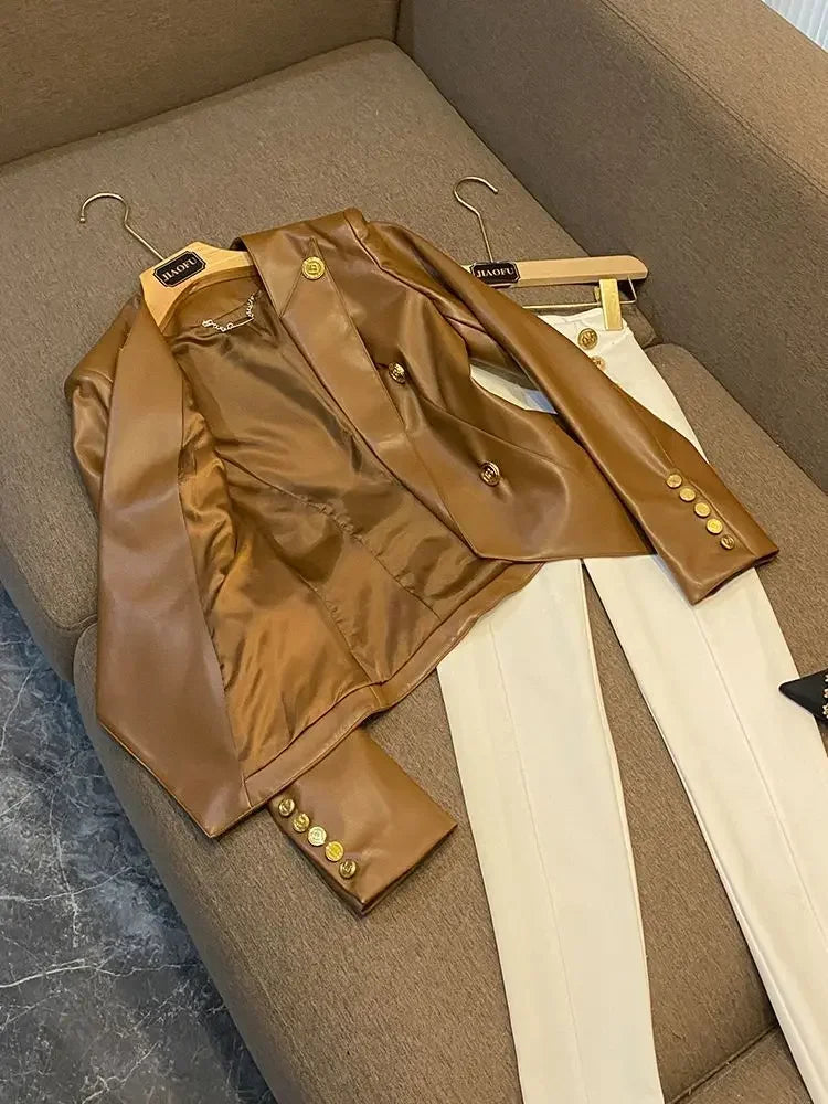Slim-Fit Office Lady Jacket - Piña Colada