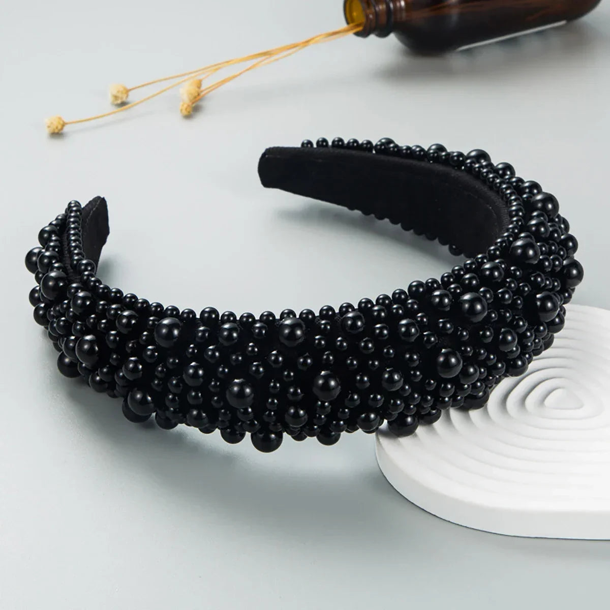 Baroque Pearl Wide Headband - Piña Colada