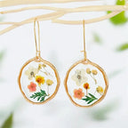 Natural Flower Dangle Earrings - Piña Colada