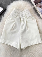 High-Rise Wide Leg Shorts - Piña Colada