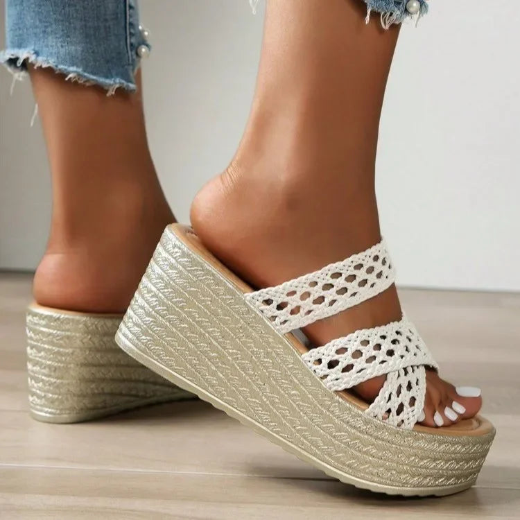 Thick Sole Slides Platform - Piña Colada