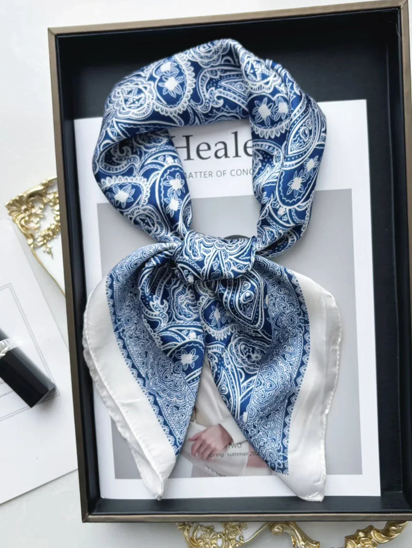 Silk Square Scarf Spring - Piña Colada