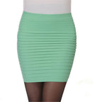 Summer Women High Waist Elastic Pleated Skirt - Piña Colada