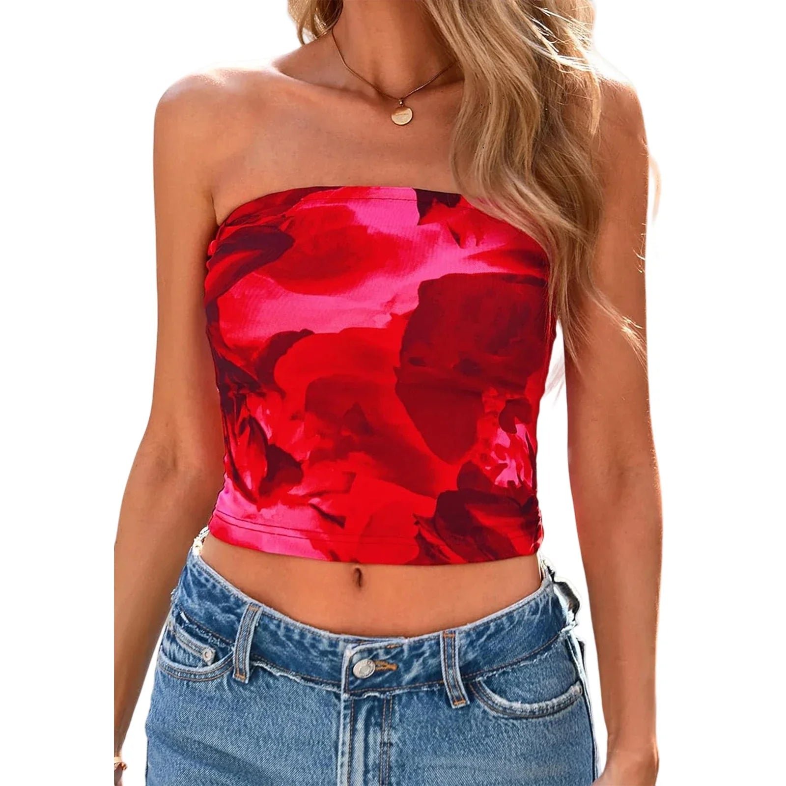 Print Tube Top Strapless - Piña Colada