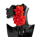 Red Big Flower Drop Earrings - Piña Colada