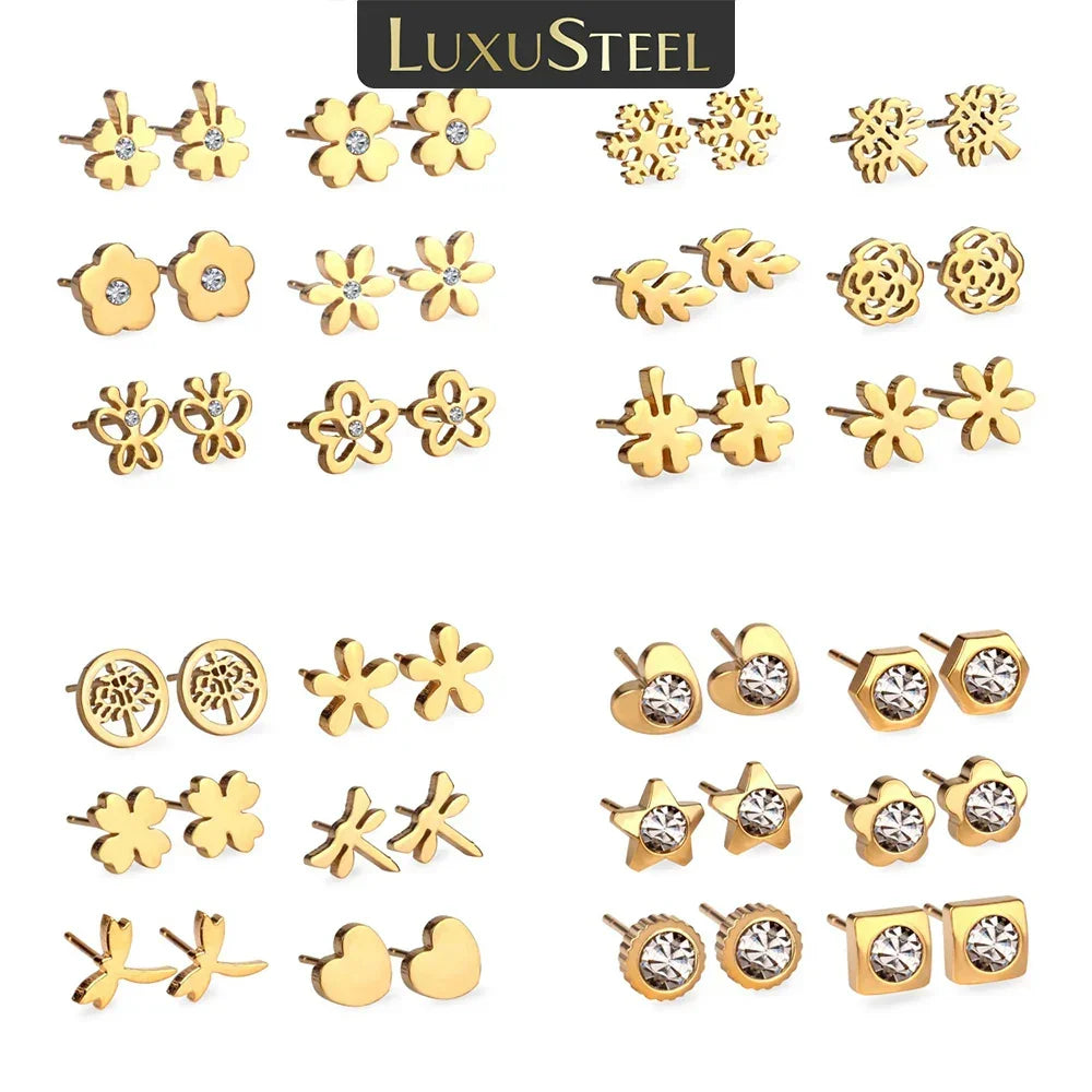 FLowers 6Pairs Earring - Piña Colada