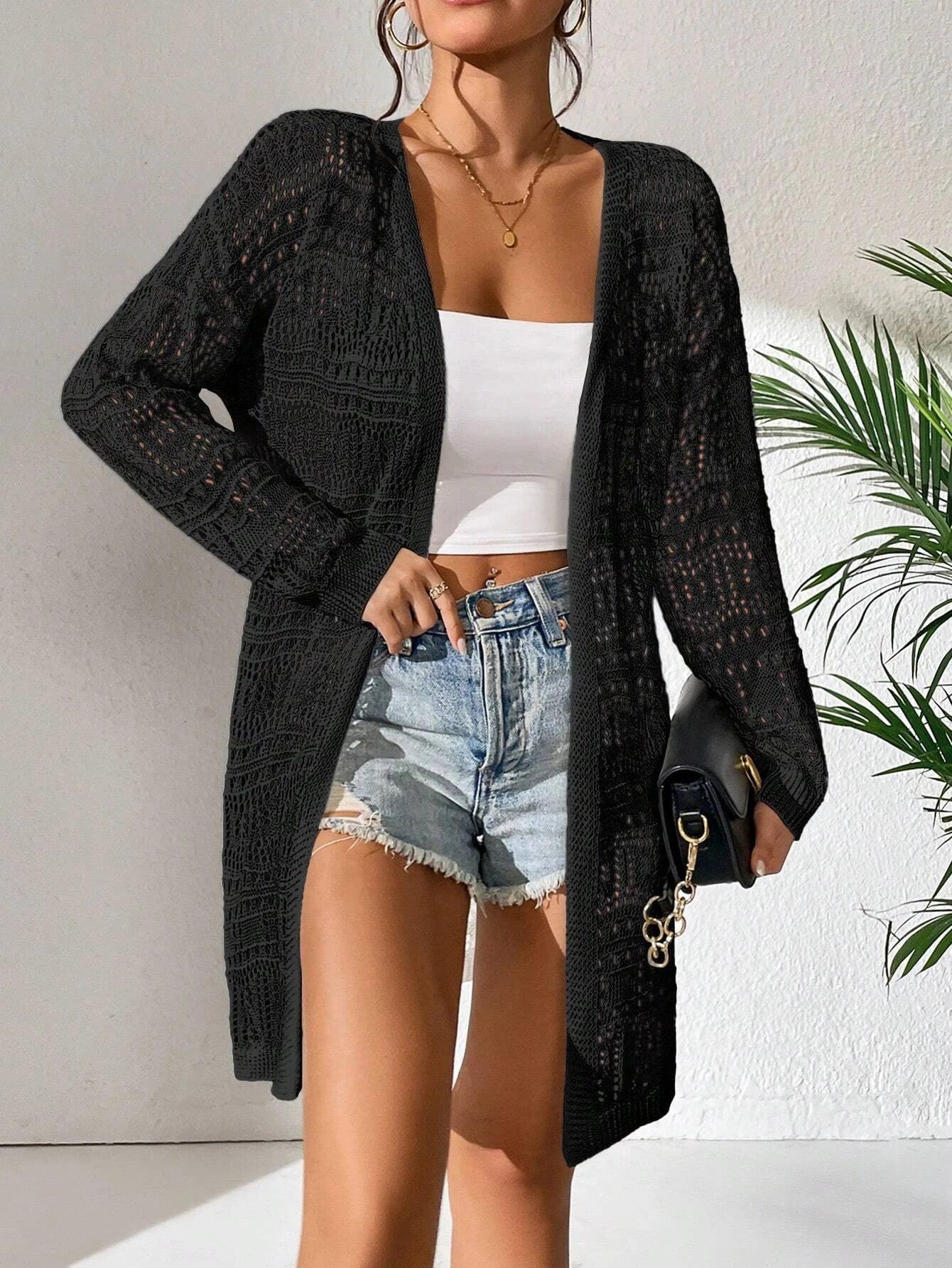 Knitted Cardigan Loose Fitting - Piña Colada
