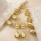 Bold Geometric Stud Earrings - Piña Colada