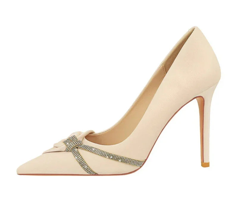 High Heels Rhinestone Bow - Piña Colada