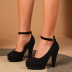 High Heels Buckle Chunky Platform - Piña Colada