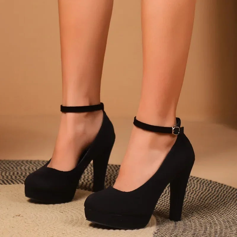 High Heels Buckle Chunky Platform - Piña Colada