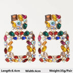 Boho Multicolor Beaded Crystal Dangle Earrings - Piña Colada