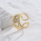 Hollowed out Evil Eye Ring - Piña Colada