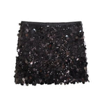 High Waist Sequined Mini Skirt - Piña Colada
