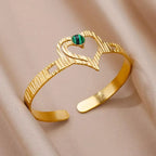 18K Gold-Plated Stainless Steel Cuff Bracelet for Women - Piña Colada