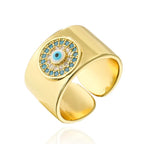 Hollowed out Evil Eye Ring - Piña Colada