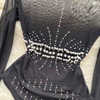 Beaded Mesh Bodysuit - Piña Colada