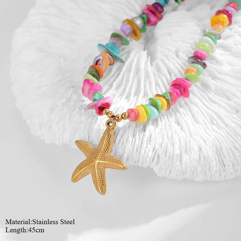 Shell Necklace Stainless Steel - Piña Colada