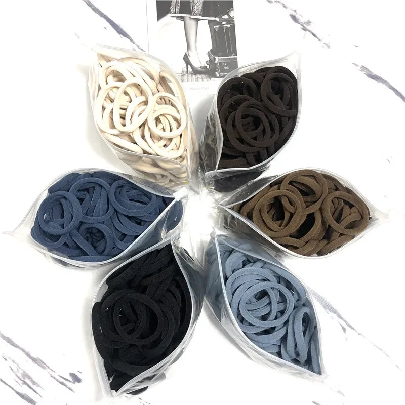 50PCS Elastic Hair Bands Set - Piña Colada