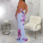 Floral Crop Top & Bodycon Skirt Set - Piña Colada