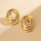 Stainless Steel Oval Line Stud - Piña Colada