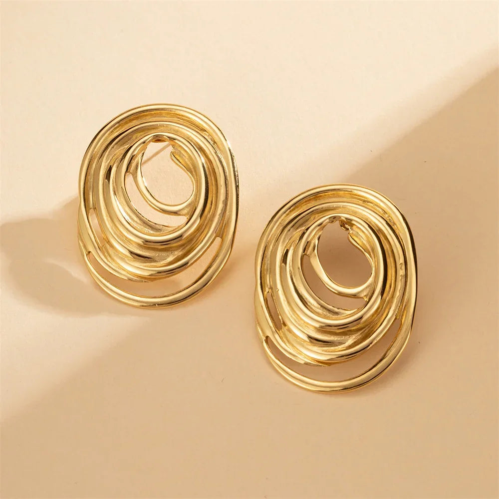 Stainless Steel Oval Line Stud - Piña Colada