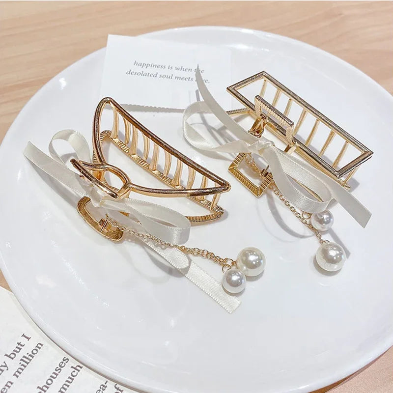 Metal Geometric Hair Claws - Piña Colada